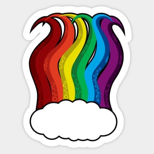 rainbow cthulhu tentacles Sticker